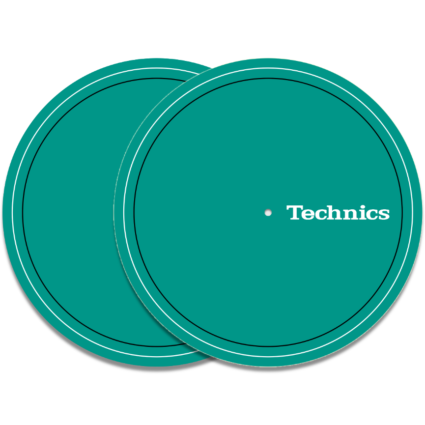 Technics x White on Bluegreen slipmat (12")