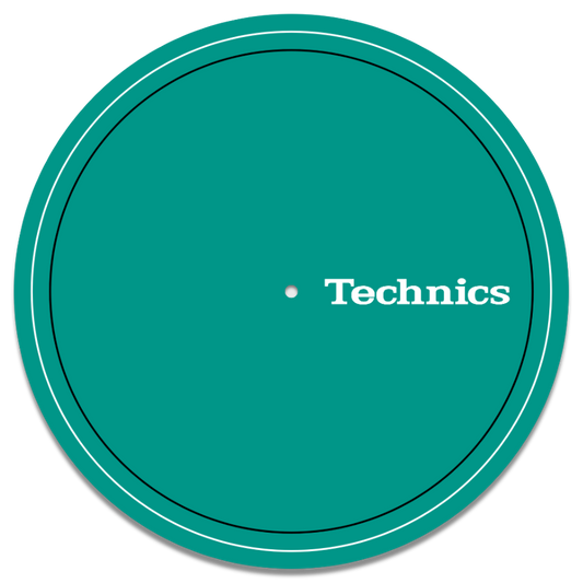 Technics x White on Bluegreen slipmat (12")