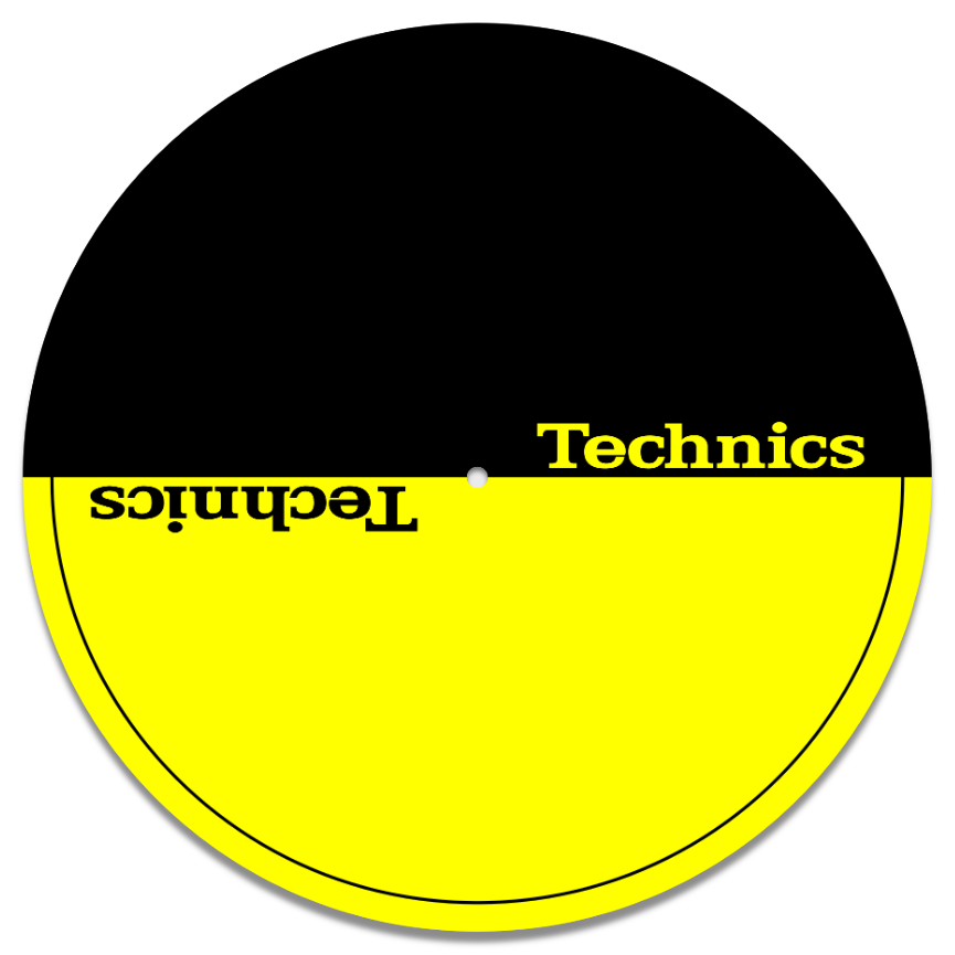 (Set of 20 or 50 pieces) Technics x Yellow &amp; Black slip mats