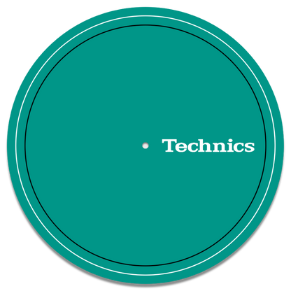 (Set of 20 or 50 pieces) Technics x White on Bluegreen slip mats